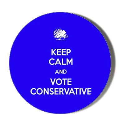 Image of Gift Insanity KEEP CALM AND VOTE CONSERVATIVE 38mm Small Novelty Badge