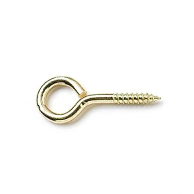 Image of Merriway BH05411 (100 Pcs) Screw Eye Electro Brassed Steel 25 mm Pack of 100 Pieces