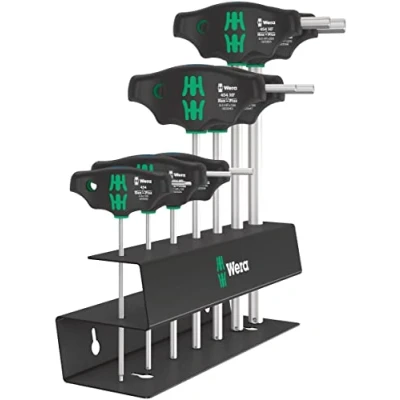Image of Wera 05023453001 454/7 HF Set 2, Cross Handle Screwdriver Set, 7 Pieces, Black, Hex Plus Metric