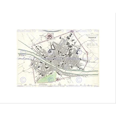 Image of Wee Blue Coo Map Illustrated Antique Sduk Florence Wall Art Print