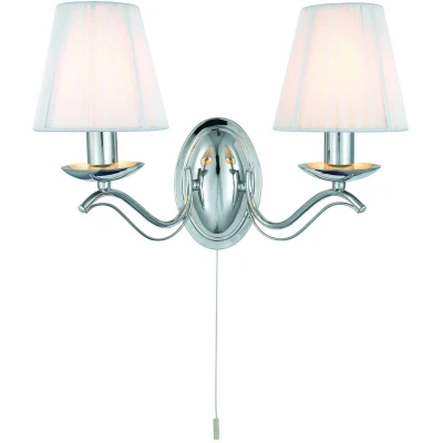 Image of Andretti 2 Light Indoor Candle Wall Chrome with Shades, E14