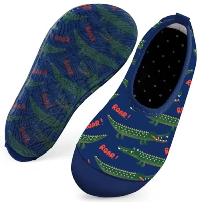 Image of Kids Swim Water Shoes for Boys Toddlers Baby Aqua Socks Quick Dry Pool Beach Barefoot Children（DarkBlue Crocodile 30/31
