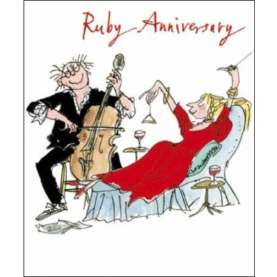 Image of Woodmansterne Quentin Blake 40th Ruby Anniversary Card Making Music