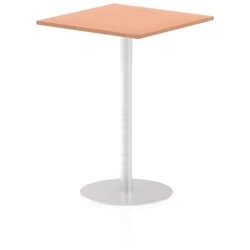 Image of Italia 800mm Poseur Square Table Beech Top 1145mm High Leg