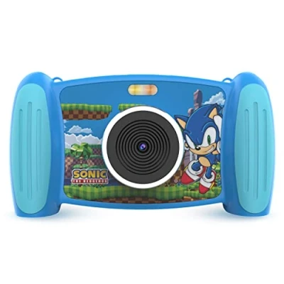 Image of Accutime SNCC3009 Interactive Children&#039;s Camera Sonic, 5MP Photo, 1080p Video Resolution, 4x Zoom, 5 Fun Filters &amp; Special Effects, 4 Cool Games, 2 in 1 Screen, with Micro SD Card, Blue