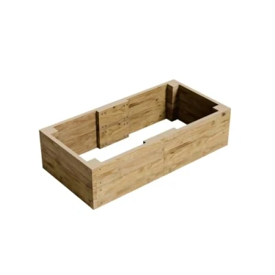 Image of Gro Garden Products Wooden Raised Bed 60cm L x 120cm W 30cm H Large Planters for Vegetables, Herbs, or Flowers Trough Planter Box with FSC Tanalised Timber