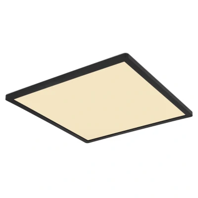 Image of Sapana 42cm Square Flush Ceiling Light Black IP44 LED 3000K