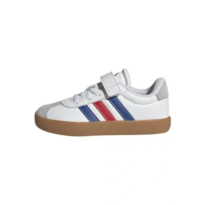 Image of adidas VL Court 3.0 Hook and Loop Shoes Kids, FTWR White/Team Royal Blue/Better Scarlet, 12 UK Child