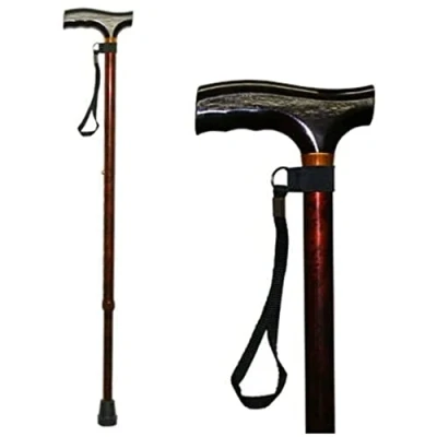 Image of HOMECRAFT Coloured Walking Stick, Assisstant Device for Elderly, Handicapped, and Disabled Users, Mobility Aid, Adjustable Cane Stability Support, Lightweight Black