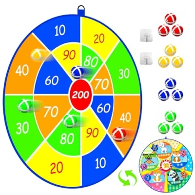 Image of 25.5in Large Kids Dart Board with 12 Sticky Balls, Ball Games, Indoor Game/Outdoor Game/Garden Game/Board Game/Fun PartyGame Toys, for 3+ Year Old Boys Girls(65cm)