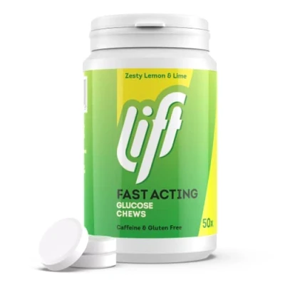 Image of Lift Fast Acting Glucose Chewable Energy Tablets Lemon &amp; Lime 6 Pack of 50 Tablet Tubs