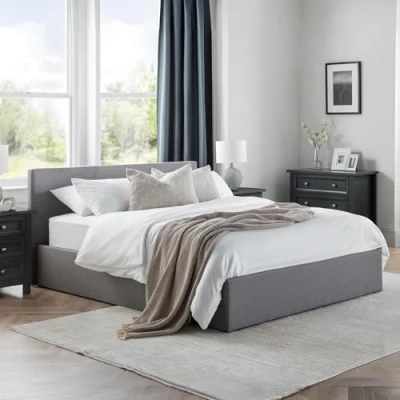 Image of Julian Bowen Rialto Lift UP Storage Bed in Linen Fabric 150CM, King Size