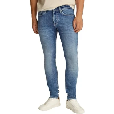 Image of Calvin Klein Men’s Skinny Fit Jeans, Blue (Denim Light), 34W/32L
