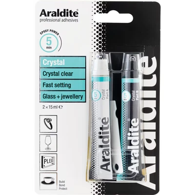 Image of Araldite Crystal Epoxy Adhesive Tubes 15ml X 2