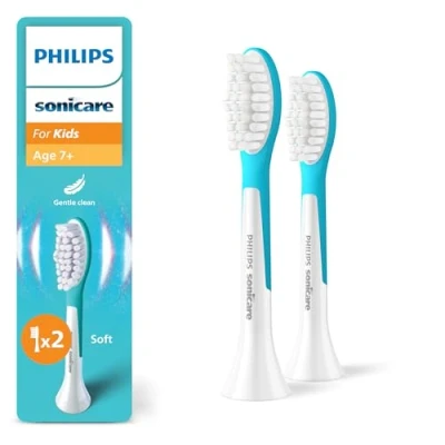 Image of Philips Sonicare for Kids, Genuine Replacement Toothbrush Heads Kids Aged 7+, 2 Pack, HX6042/90