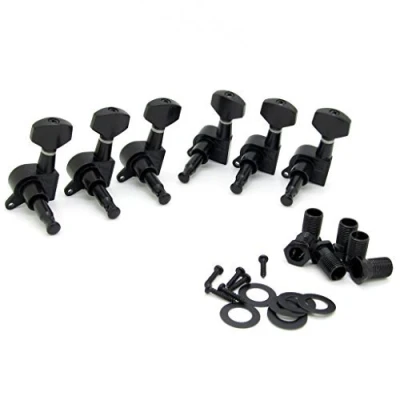 Image of Pxyelec 6R Right Electric Guitar String Tuning Pegs Keys Tuners for Strat Tele Black