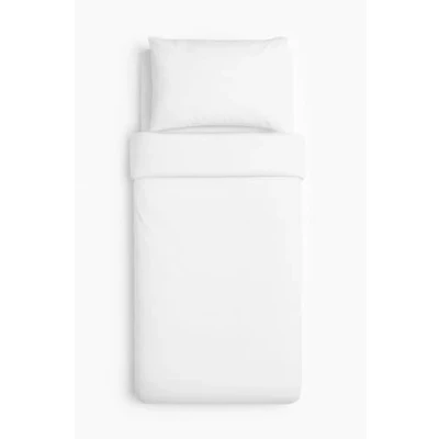 Image of ComfortCare Flame Retardant Bed Linen set, Single size, inc Duvet Cover, Fitted sheet and Pillowcase pair (White)