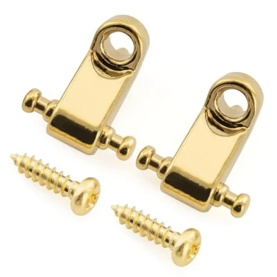 Image of Musiclily Pro String Guides Trees Retainers for Fender American Standard Style Electric Guitar, Gold (Set of 2)