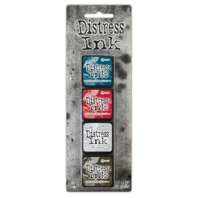 Image of Tim Holtz Ranger Distress Mini Ink Kit 18 (Includes Unchartered Mariner, Lumberjack Plaid, Lost Shadow, and Scorched Timber), Multicoloured, 1 x cm