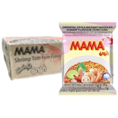 Image of Mama Tom Yum Shrimp Instant Noodles, 60 g, Pack of 30