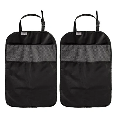 Image of FiNeWaY® Set of 2 KICK Mat Car Seat Protector Cover 3 Mesh Pockets Toy Storage Organiser Kids (2PCS MATS)