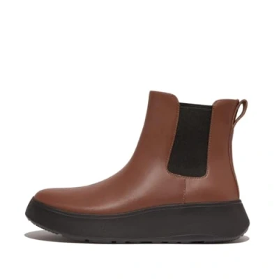 Image of Fitflop Women&#039;s F Mode Leather Flatform Chelsea Boots, Rich Brown, 9 UK