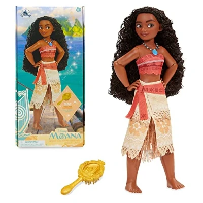 Image of Disney Store Official Moana Classic Doll for Kids, 26.5cm/10, Includes Brush with Moulded Details, Fully Posable Toy in Outfit Suitable Ages 3+