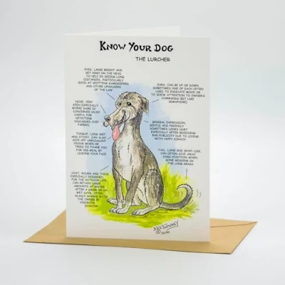 Image of Fun Lurcher Greeting Card by Dick Twinney