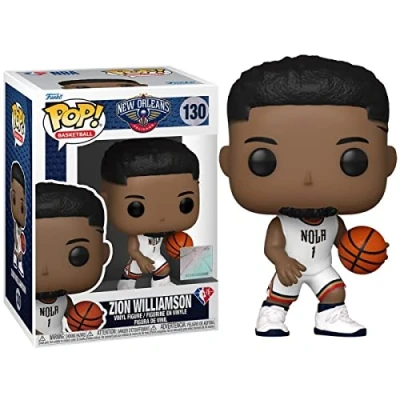 Image of Funko POP! NBA: Pelicans Zion Williamson (Blue Jersey) Collectable Vinyl Figure Gift Idea Official Merchandise Toys for Kids &amp; Adults Sports Fans Model Collectors
