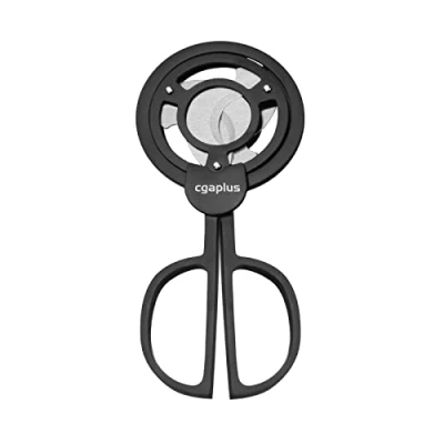 Image of Cigar Cutter Ring Stainless Steel Scissors 3 Cut Blade Guillotine for Cigars (Black)