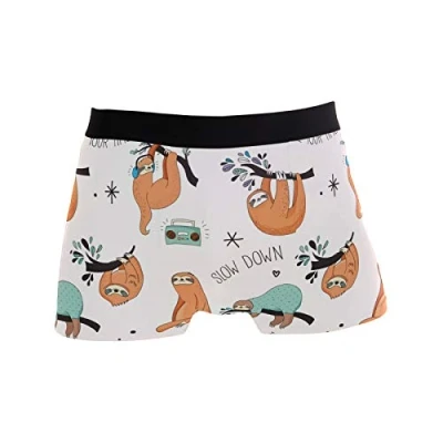 Image of Linomo Men&#039;s Boxer Briefs Cute Animal Sloth Boxers Shorts Underwear Underpants Multicoloured