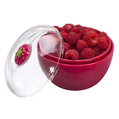 Image of Joie Kitchen Gadgets 31830 Berry Container and Colander, Plastic, Raspberry
