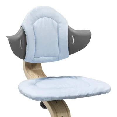 Image of Stokke Nomi Cushion, Grey Blue Adds Softness &amp; Comfort to The Chair High Easy Attach Remove for Ages 6+ Months Machine Washable