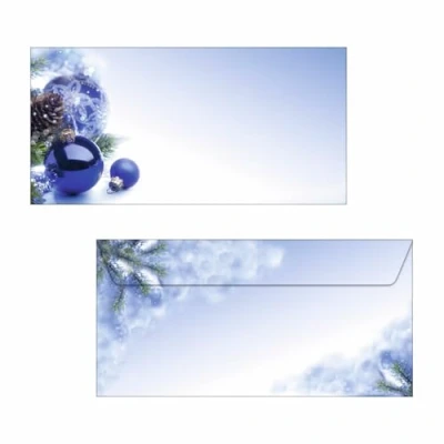 Image of SIGEL DU036 Christmas envelopes &quot;Blue Harmony&quot;, DL, without window, 90 gsm, 50 Pieces