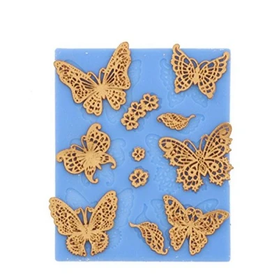Image of Butterfly Pattern Silicone Cake Mold Lace Baking Mat Mould Fondant Decorating Tools Chocolate Sugar Soap Jelly Bakeware Tray Kitchen Supplies Small