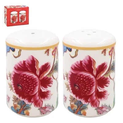 Image of The Leonardo Collection Anthina Salt &amp; Pepper Shaker Set British Designed Ceramic Shakers Decorative Jar Dispenser for Kitchen All Types of