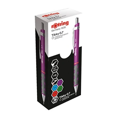 Image of rOtring Tikky Mechanical Pencil, HB, 0.7 mm, Assorted Colours, Box of 12