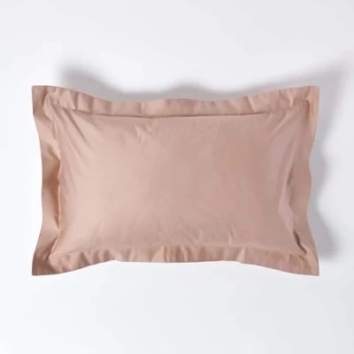 Image of HOMESCAPES 1000 Thread Count Egyptian Cotton Beige Oxford Size Pillowcase Pack of 2