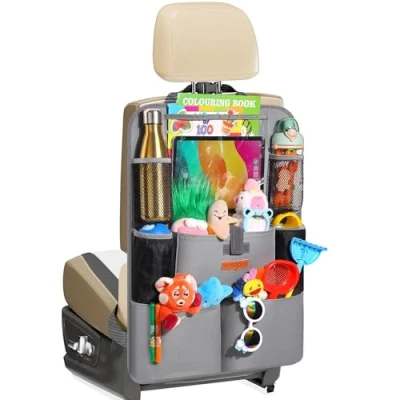 Image of SURDOCA Car Organiser Seat 4th Generation Enhanced Back for up to 11 inch Tablet Holder, 8 Pockets, Kids Toy Storage, Water Proof Protector