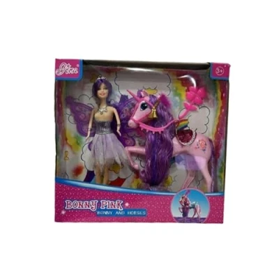 Image of PEBBLE HUG Unicorn and Princess Doll, Horse Toy for Girls Boys, Ideal Gifts Play Set Girls, Safe Durable, Realistic