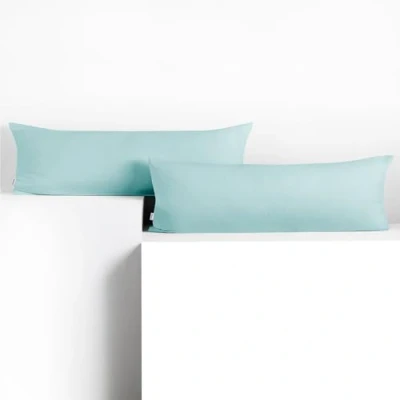 Image of DecoKing 2 Pillowcases 40 x 200 cm Cotton Zip Light Blue Amber