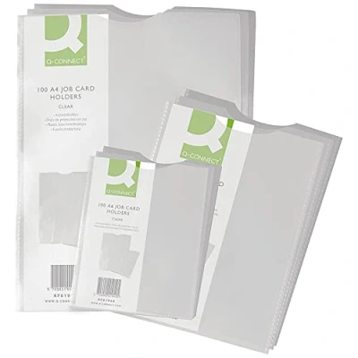 Image of Q Connect Card Holder Polypropylene A5 (Pack of 100),White