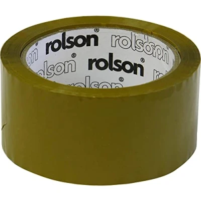Image of Rolson 60388 50 mm x 66 m Brown Parcel Tape