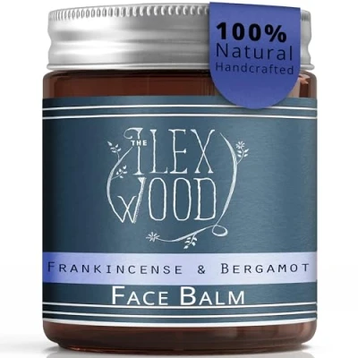 Image of The Ilex Wood Frankincense and Bergamot Face Balm 100% Natural, Handmade, Vegan, Moisturising, Anti Ageing, Wrinkle Line Reducing Ingredients, Cruelty &amp; Plastic Free, Palm Oil Free. 60ml