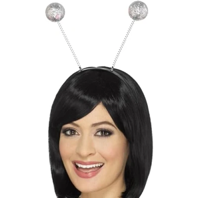 Image of Smiffys Glitter Ball Boppers, Silver , Party &amp; Carnival Fancy Dress, Dress Up Accessories