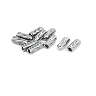 Image of sourcing map M8x20mm 304 Stainless Steel Spring Hex Socket Ball Point Grub Set Screws 10pcs