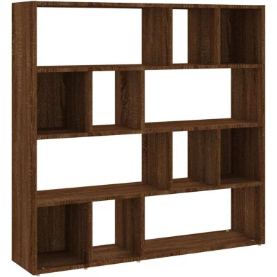 Image of vidaXL Book Cabinet/Room Divider Brown Oak 105x24x102 cm