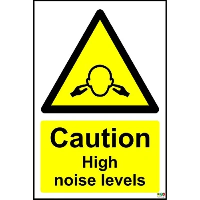 Image of Caution High Noise Levels Safety Sign Self Adhesive Sticker 200mm x 150mm