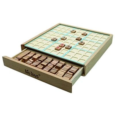 Image of Lexibook JGW150 Bio Toys Wooden Game, eco Friendly, Sudoku Booklet Included, Storage Drawer