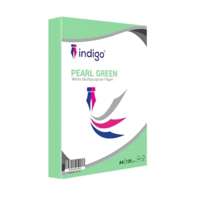 Image of indigo® A4 Pearl Green White Multipurpose Copier 120gsm Paper Pack 250 Sheets (1 Ream)